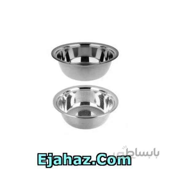 آبکش و لگن استیل یونیک لبه دار سایز 28