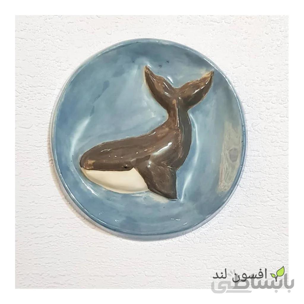 دیوارکوب/جاجواهراتی سرامیکی نهنگ دست ساز