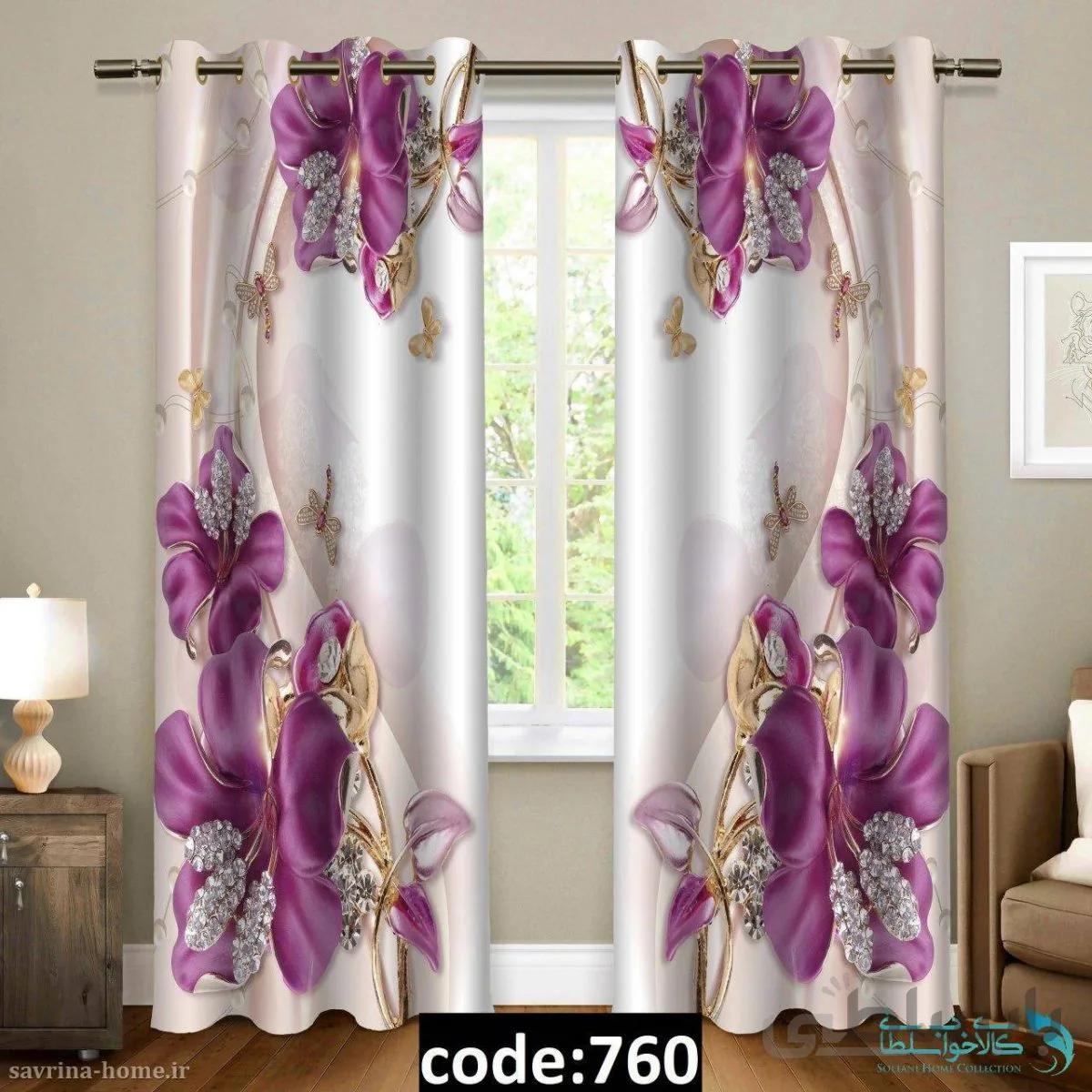 پرده پانچی سری گل مدرن مدل Sh-760
