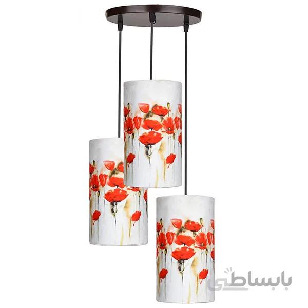 چراغ آویز فلزی چشمه نور کد A1302/3H-BR