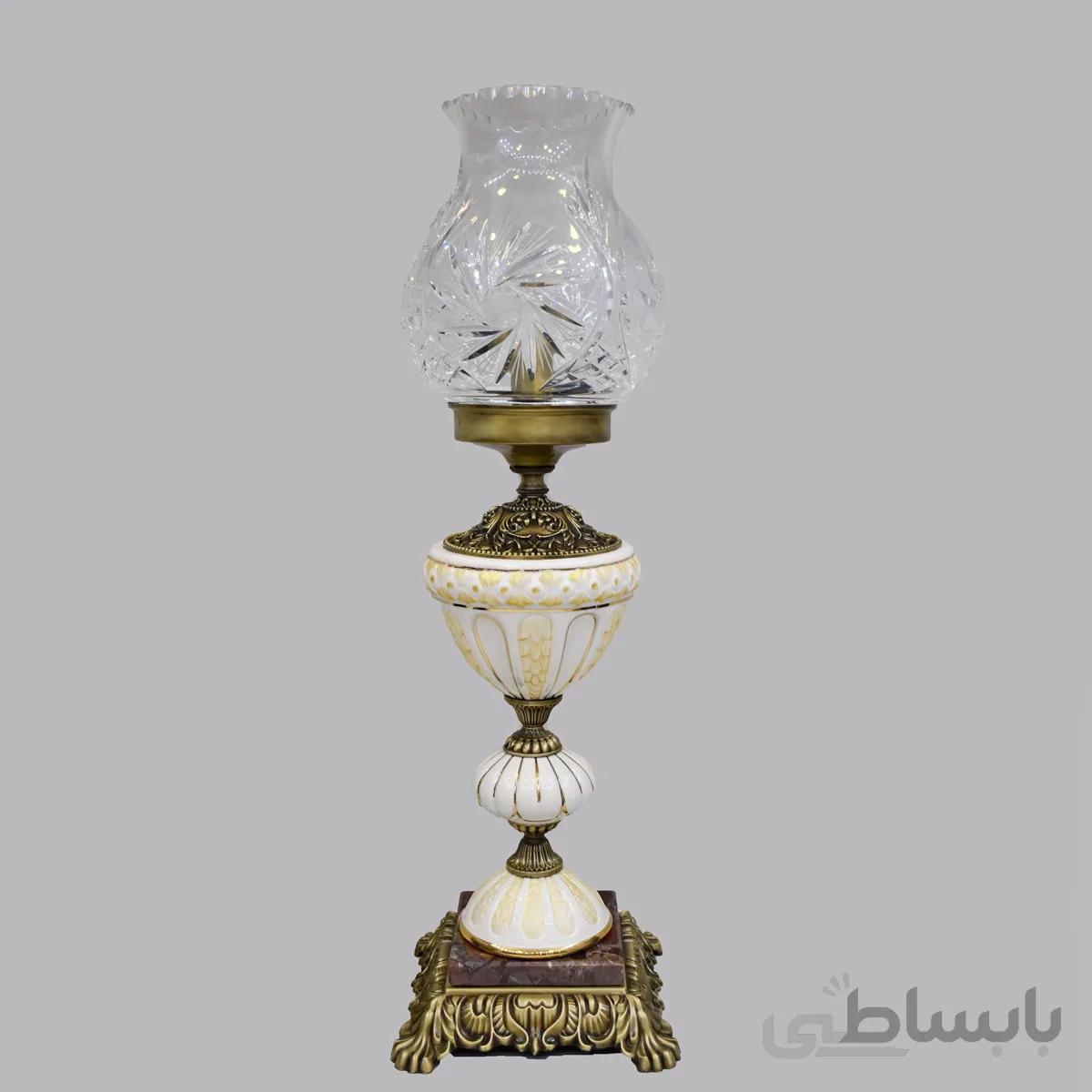 شمعدان چینی کریستال بلند پایه برنز
