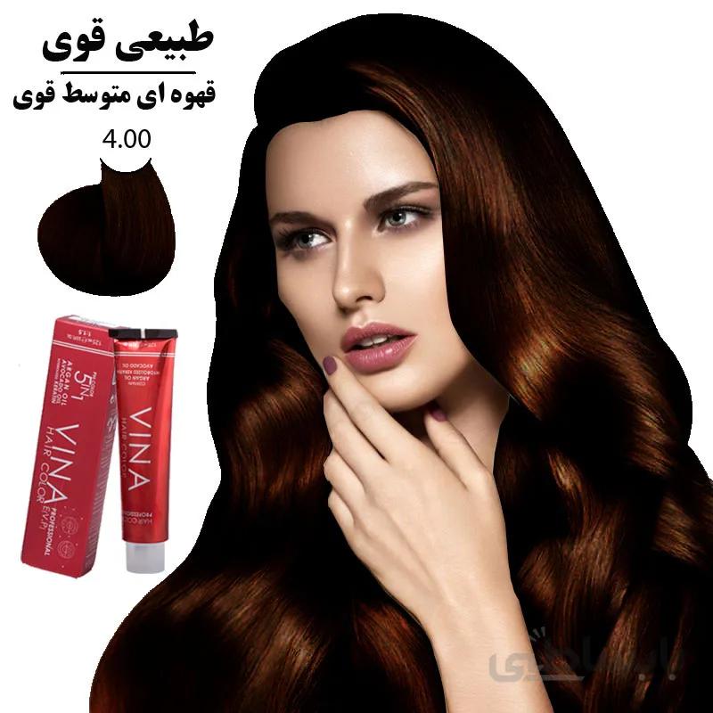 رنگ مو وینا 125میل کراتینه قهوه ای متوسط قوی 4.00