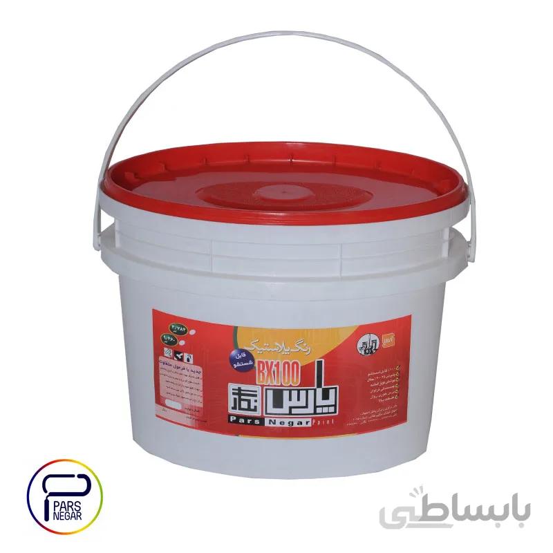 رنگ سفید تمام پلاستیک استاندارد پارس نگار دبه ۱۲کیلویی