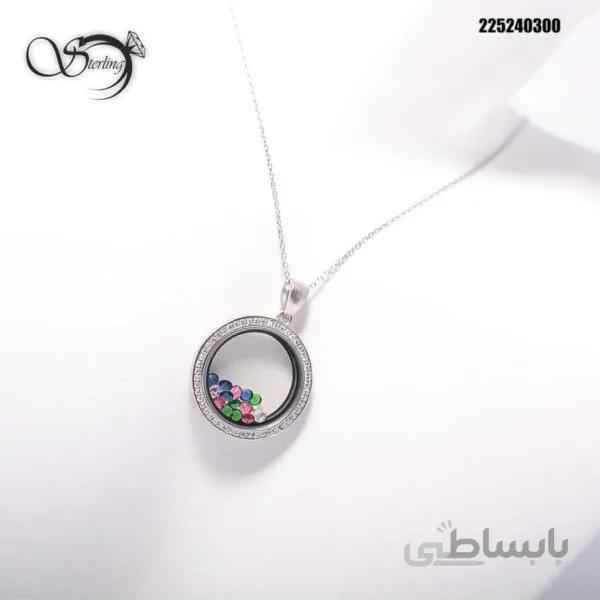 گردنبند نقره گرد نگین دار کد:۱۲۰۳