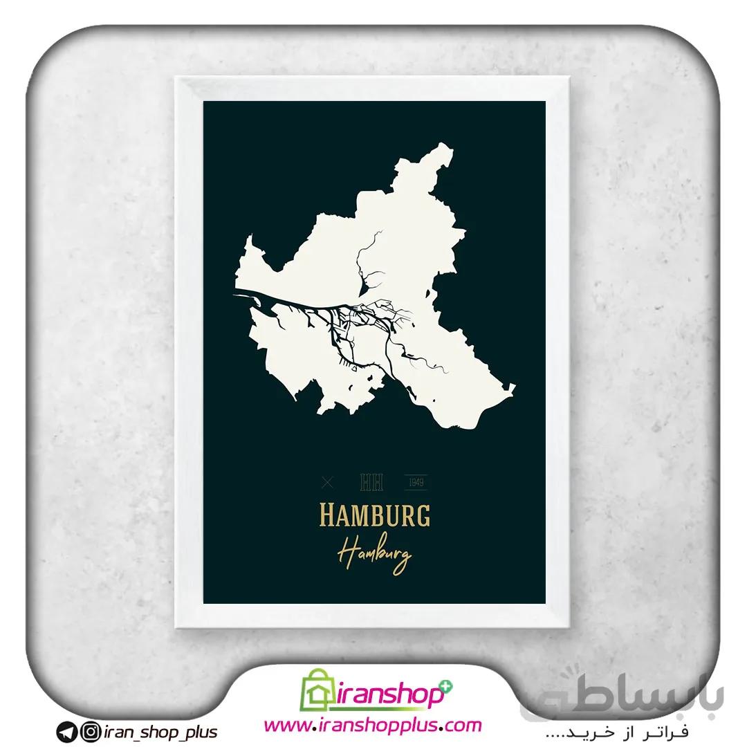 تابلو نقشه شهر هامبورگ با تم Federal States Of Germany