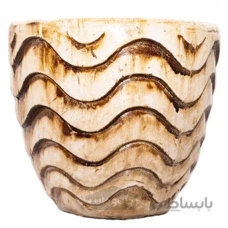 گلدان سفالی طرح موجی