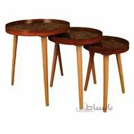 میز عسلی سه تیکه مدل ALMA-731 رنگ BROWN