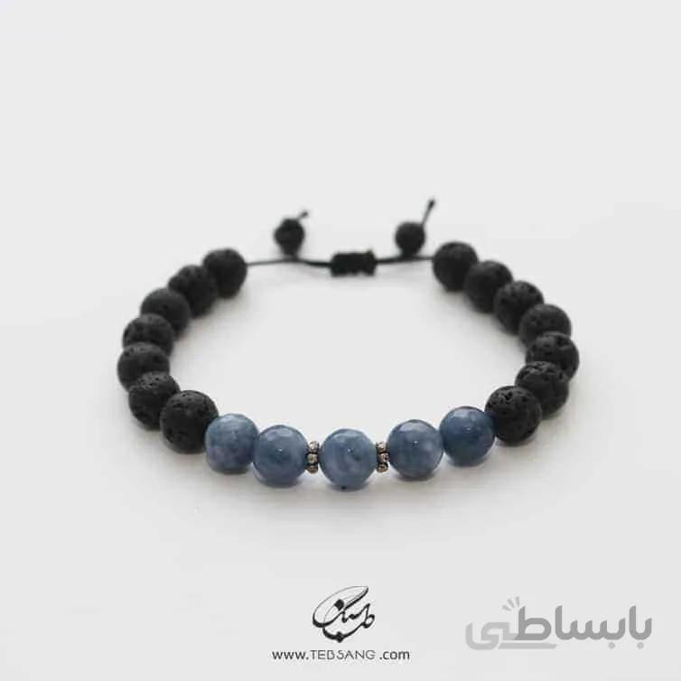 دستبند زنانه آکوامارین و لاوا