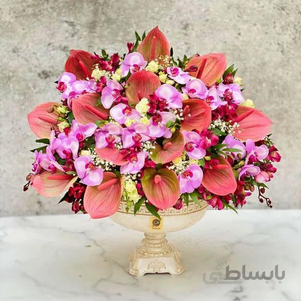 سبدگل ارکیده و آنتوریوم