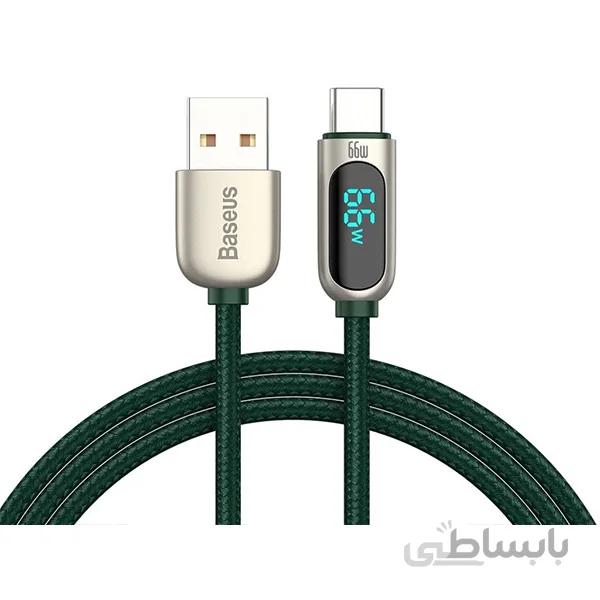 کابل یواس‌بی به تایپ‌سی بیسوس Baseus CASX020006 66W USB to Type-C Digital Display Fast Charging Data Cable
