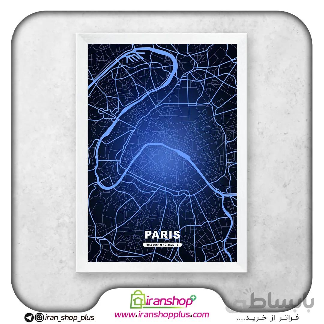 تابلو نقشه شهر پاریس با تم Chromatic