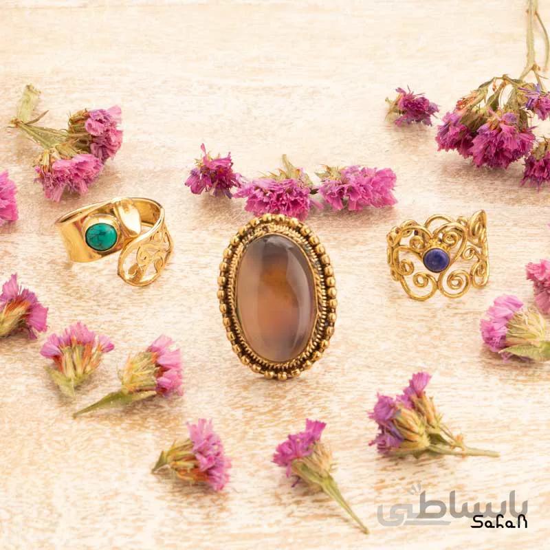 انگشتر برنجی نگین دار