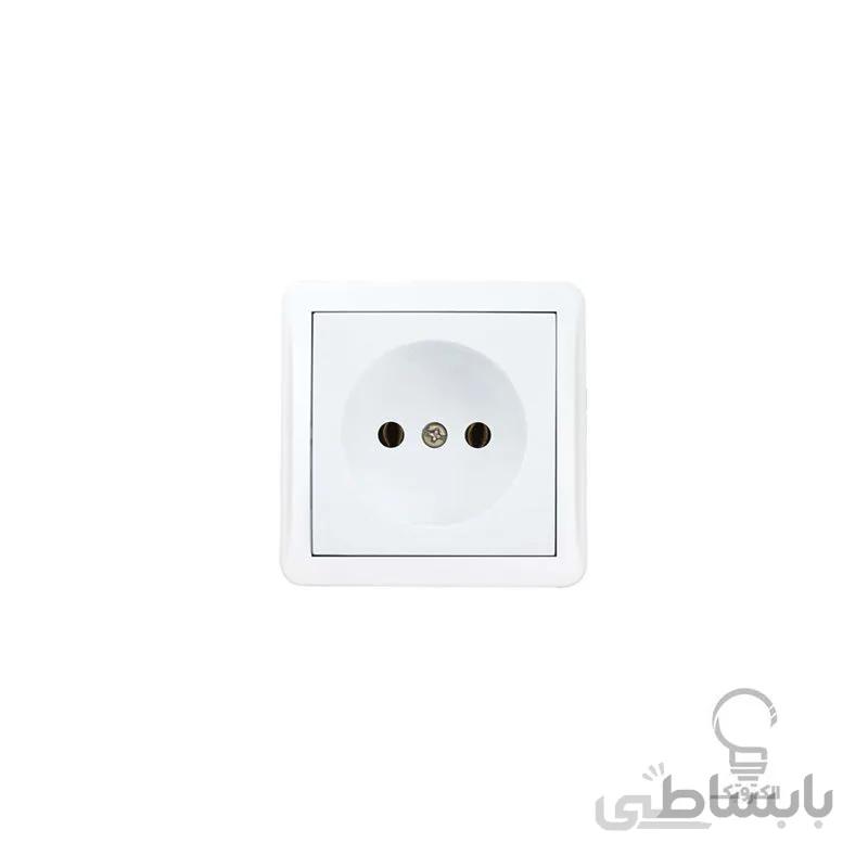 پریز برق بدون ارت مغزی سرامیکی روکار مدل شهاب پارت الکتریک