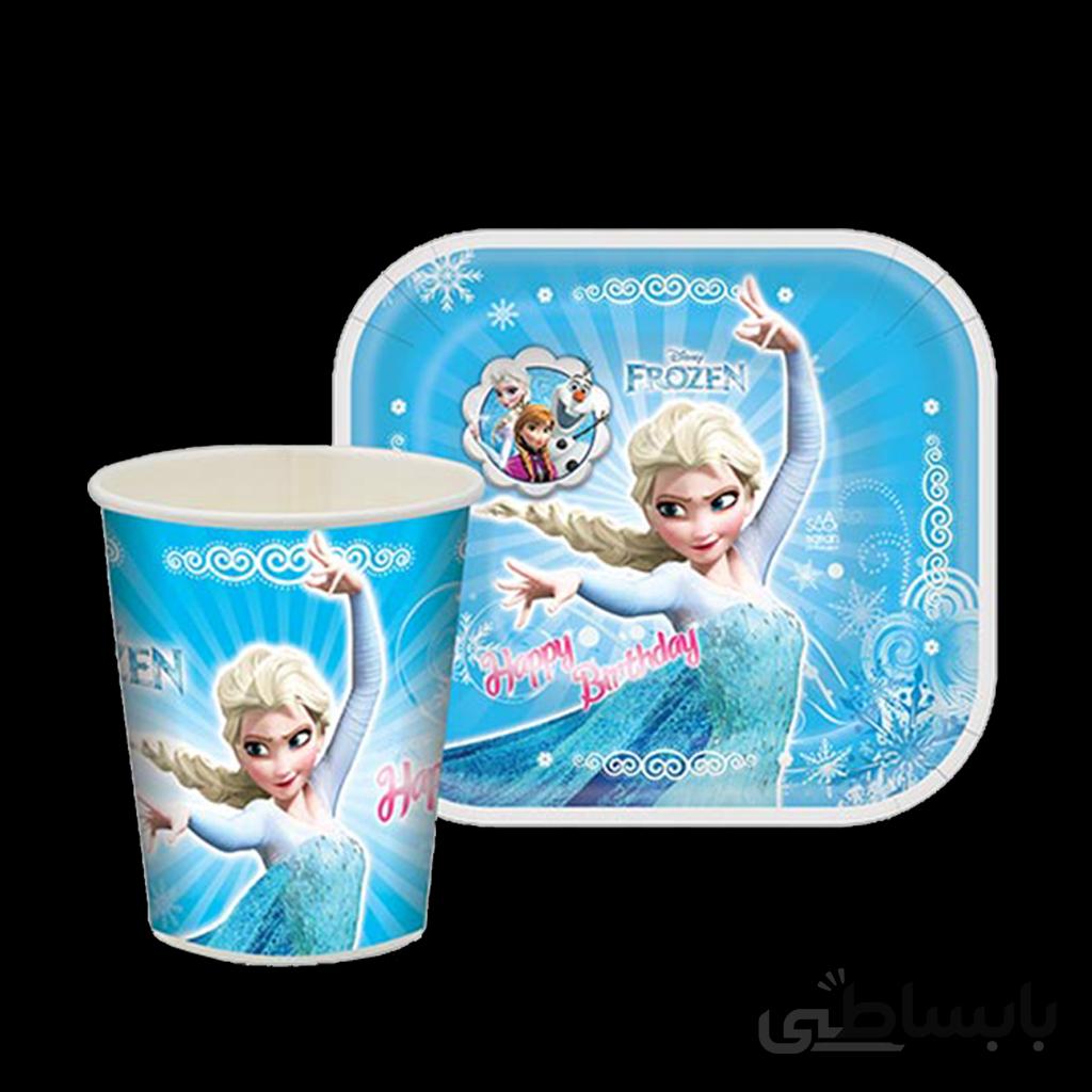 پیش دستی و لیوان تم تولد فروزن