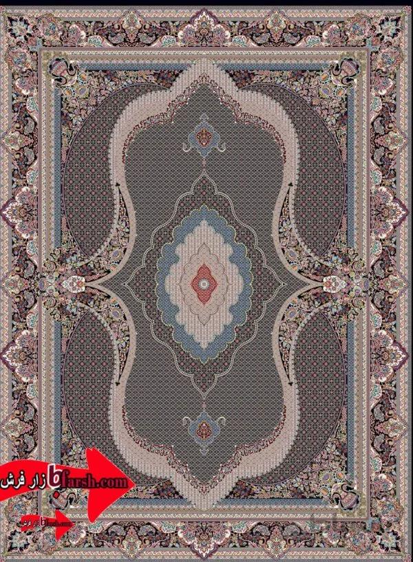 نقشه جام ماهی سرمه ای فرش 1000 شانه