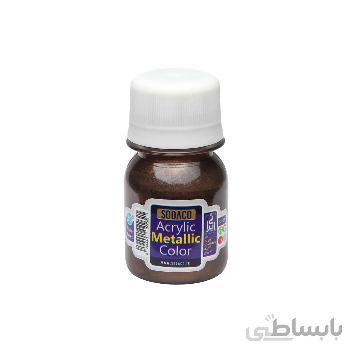 رنگ اکریلیک سوداکو قهوه ای متالیک 30 میل کد 203
