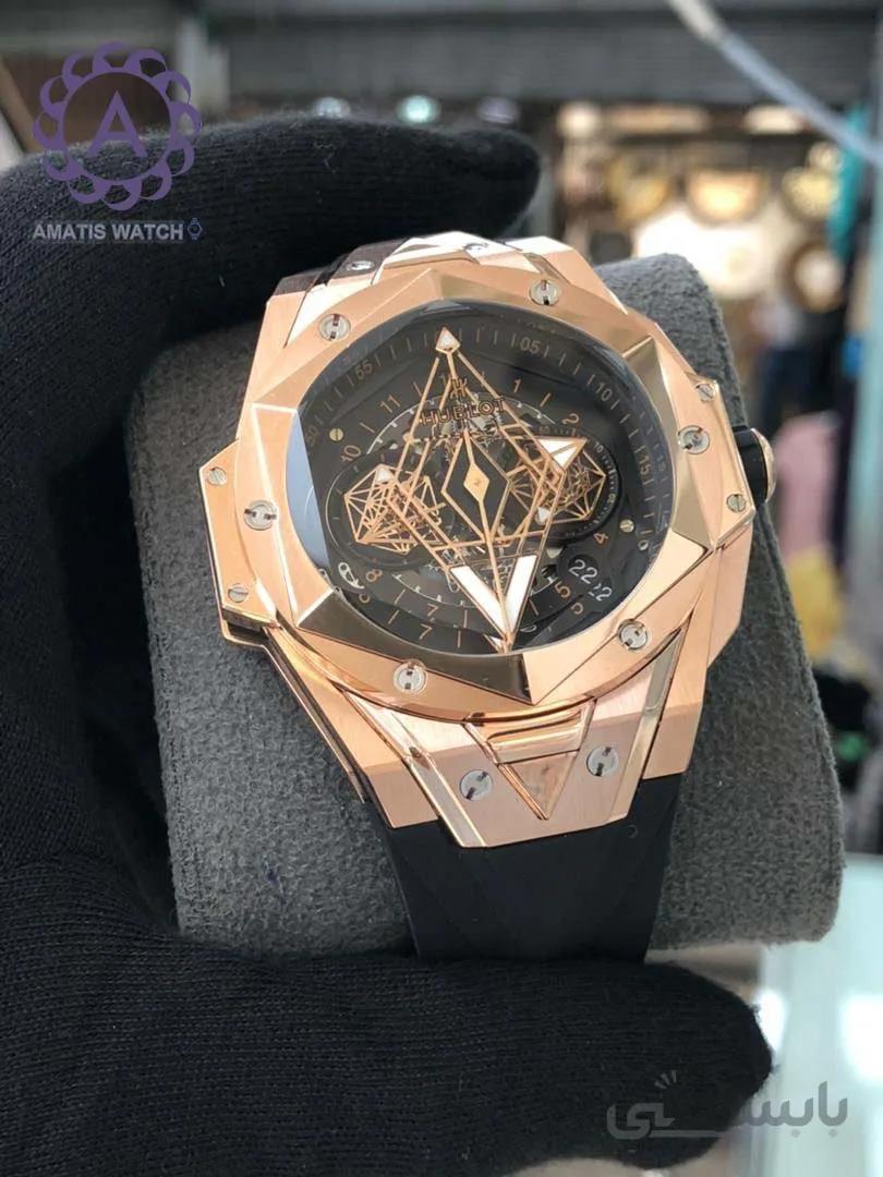 ساعت مچی هابلوت مردانه مدل Hublot Unico Sang Bleu ll King Gold