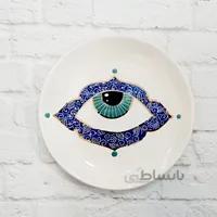 بشقاب سرامیکی دستساز چشم نظر گرد طرح ۷