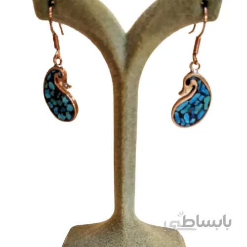 گوشواره مسی فیروزه کوب کد ZI-90