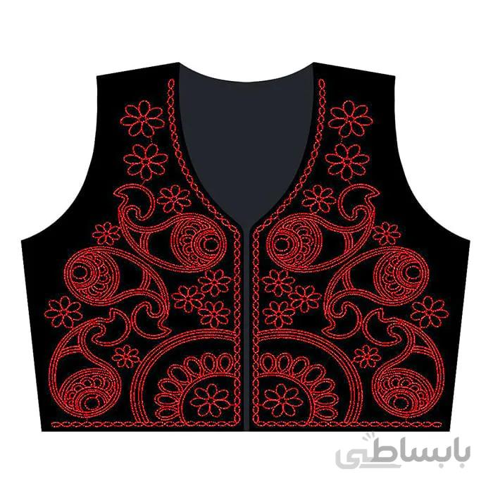 جلیقه مخمل مشکی طرح ماهی قرمز