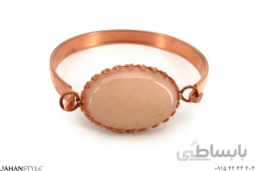 دستبند مسی دخترانه و زنانه نگین دار