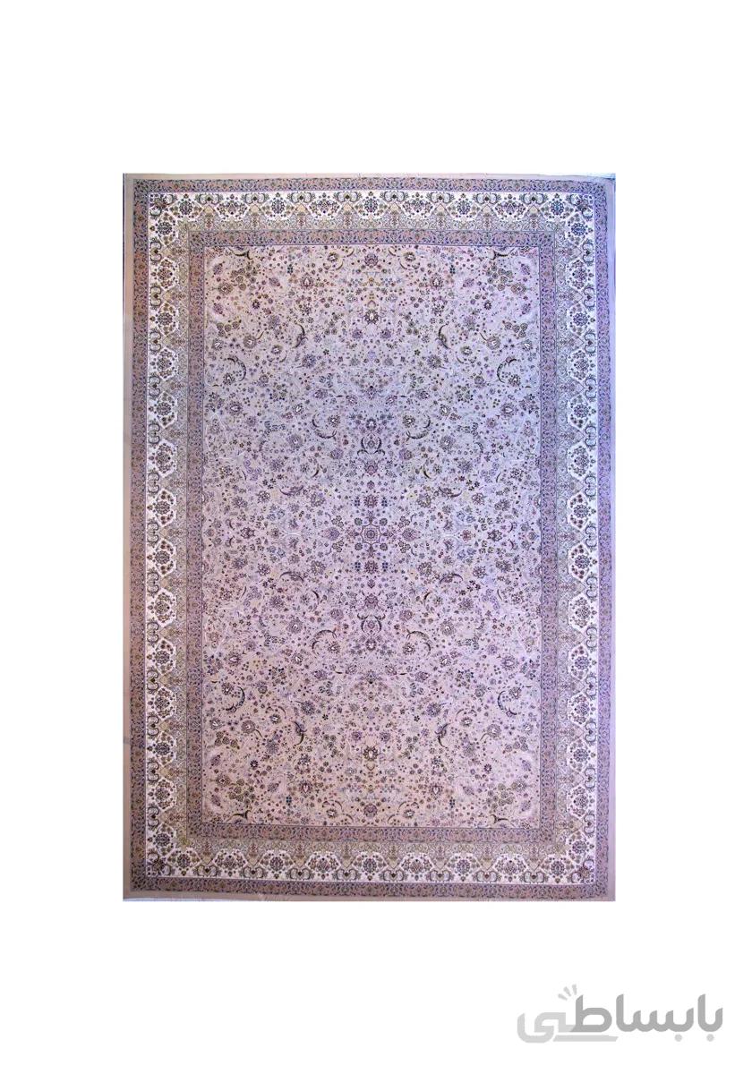 فرش خاطره کویر کاشان 1500 شانه طرح گل افشان کرم