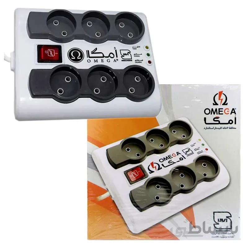 محافظ برق صوتی و تصویری ۶ خانه Omega P6000 5m