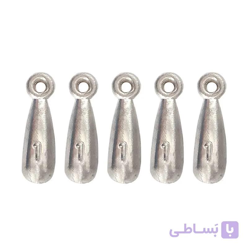 سرب ماهیگیری مدل اشکی کد 1-25g بسته 5 عددی