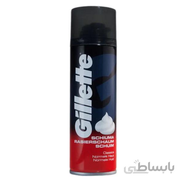 فوم اصلاح ژیلت ۲۰۰ میل مناسب استفاده برای پوست های معمولی – کلاسیک – Gillette Foam