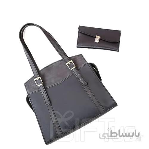 ست کیف دستی و کیف پول چرمی