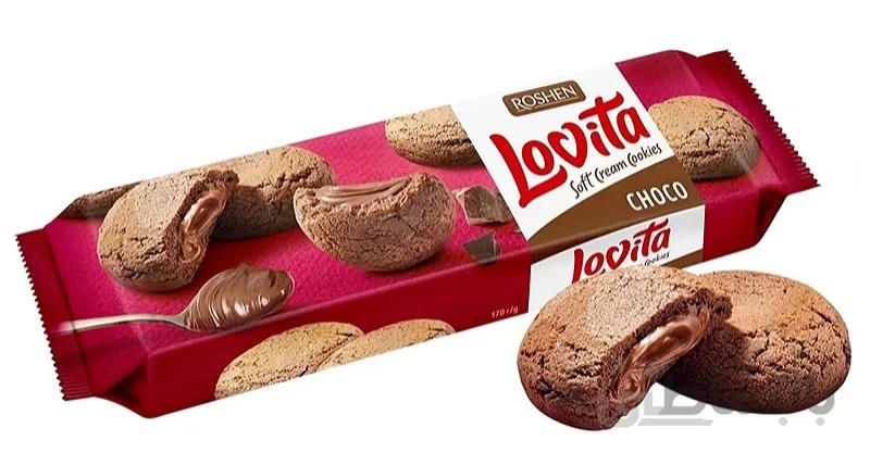 کوکی با مغز کرم شکلاتی لاویتا روشن Roshen Lovita
