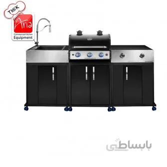 باربیکیو - آیلند 90 سانت با گریل آبکاری