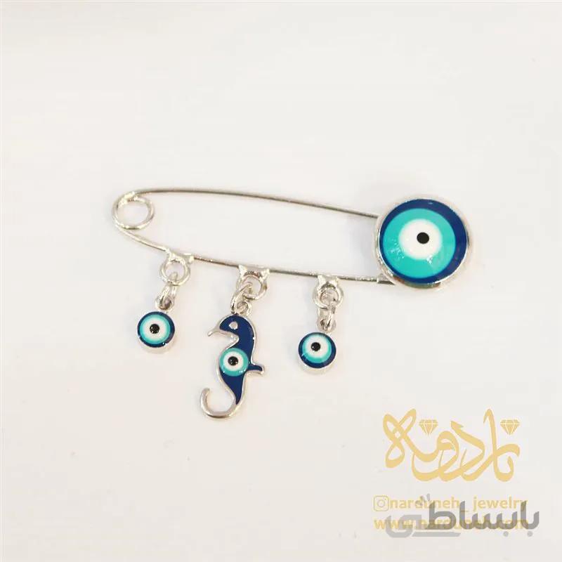 سنجاق چشم زخم نقره ای - 02