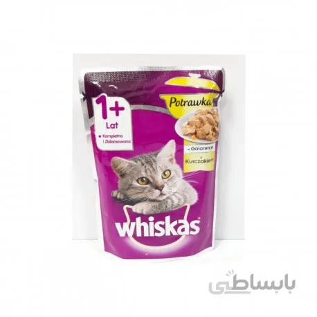 پوچ مخصوص گربه بالغ با طعم مرغ ویسکاس