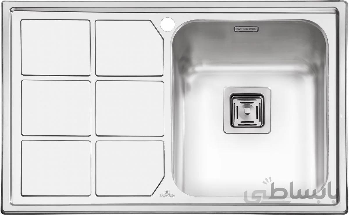 سینک ظرفشویی توکار پرنیان استیل مدل ۱۲۱۸