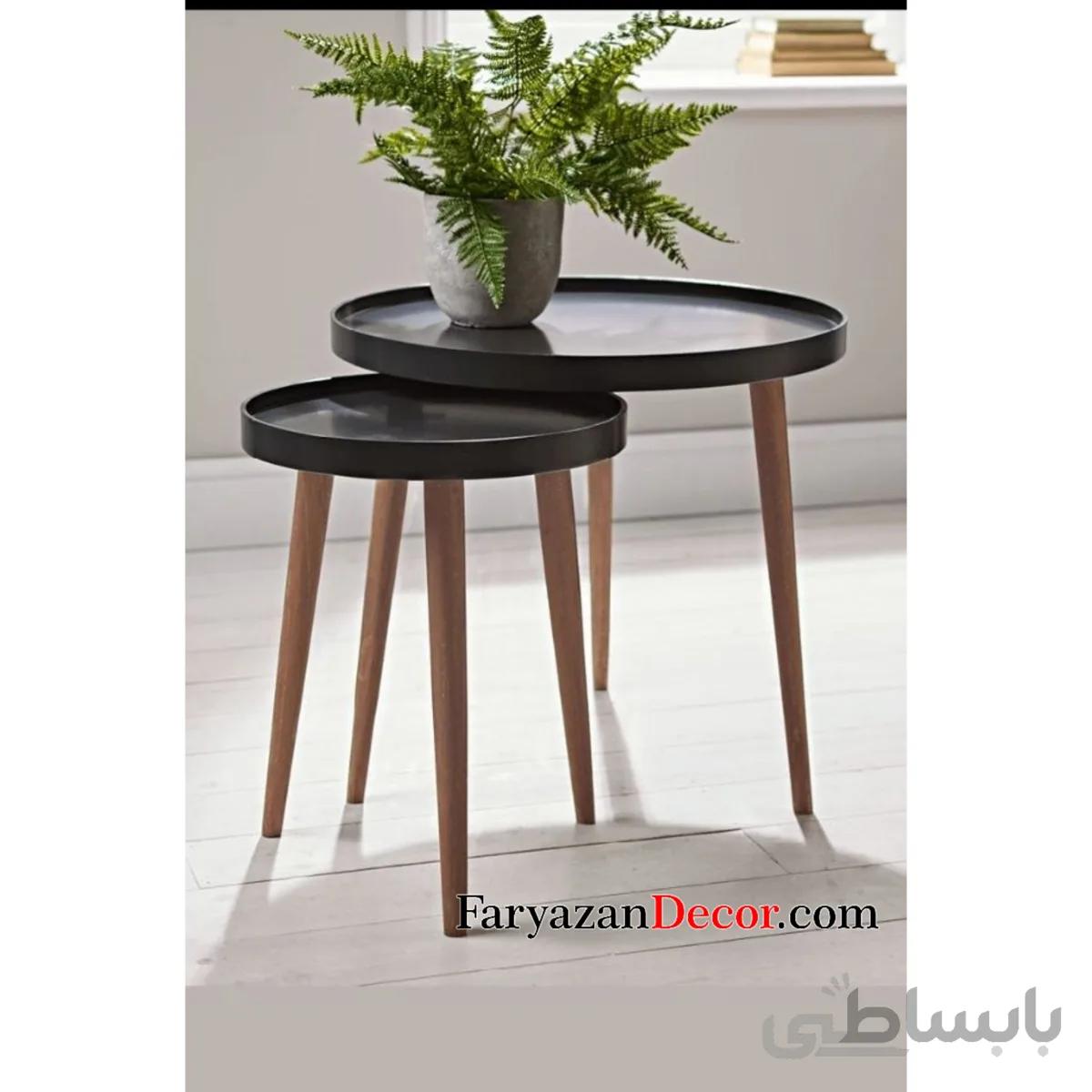 میز عسلی پایه بلند لبه دار