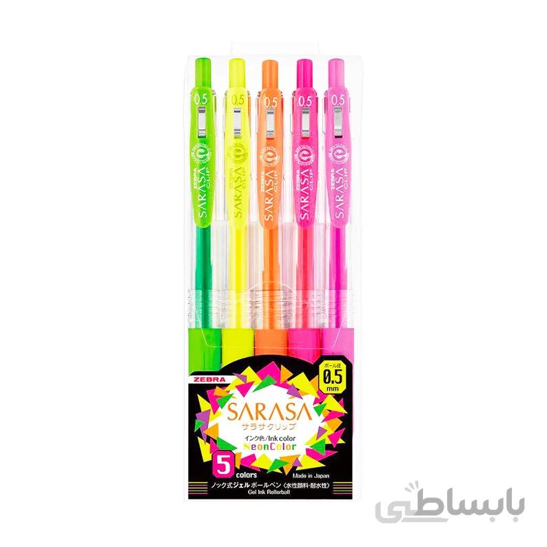روان نویس زبرا مدل Neon بسته 5 عددی