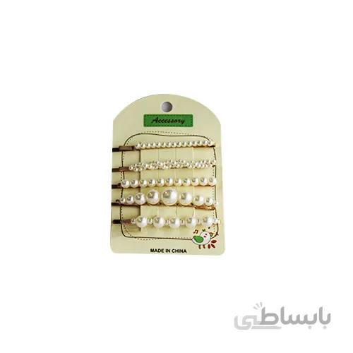 گیره مو مرواریدی بسته 5 عددی کد P01 ا .