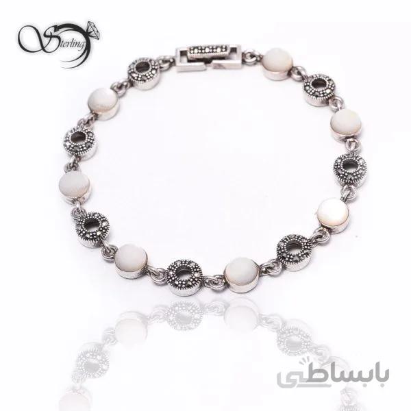 دستبند نقره زنانه سیاه قلم کد:۱۳۸۳