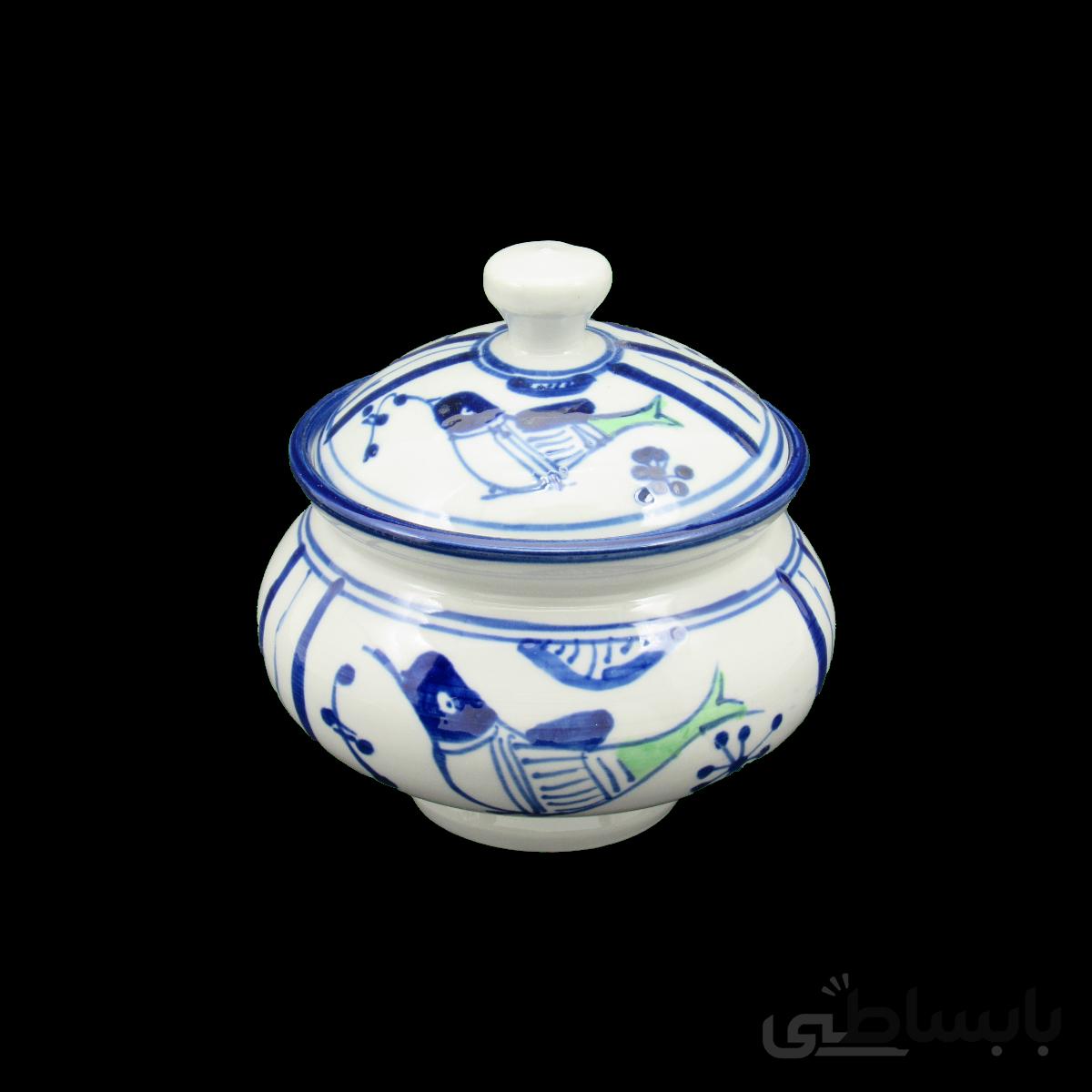 قندان چینی ریزه میبدمروارید نقش مرغی