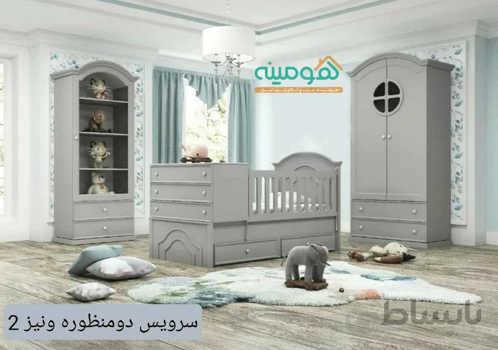 سرویس خواب دو منظوره نوزاد-نوجوان مدل ونیز دو منظوره 2