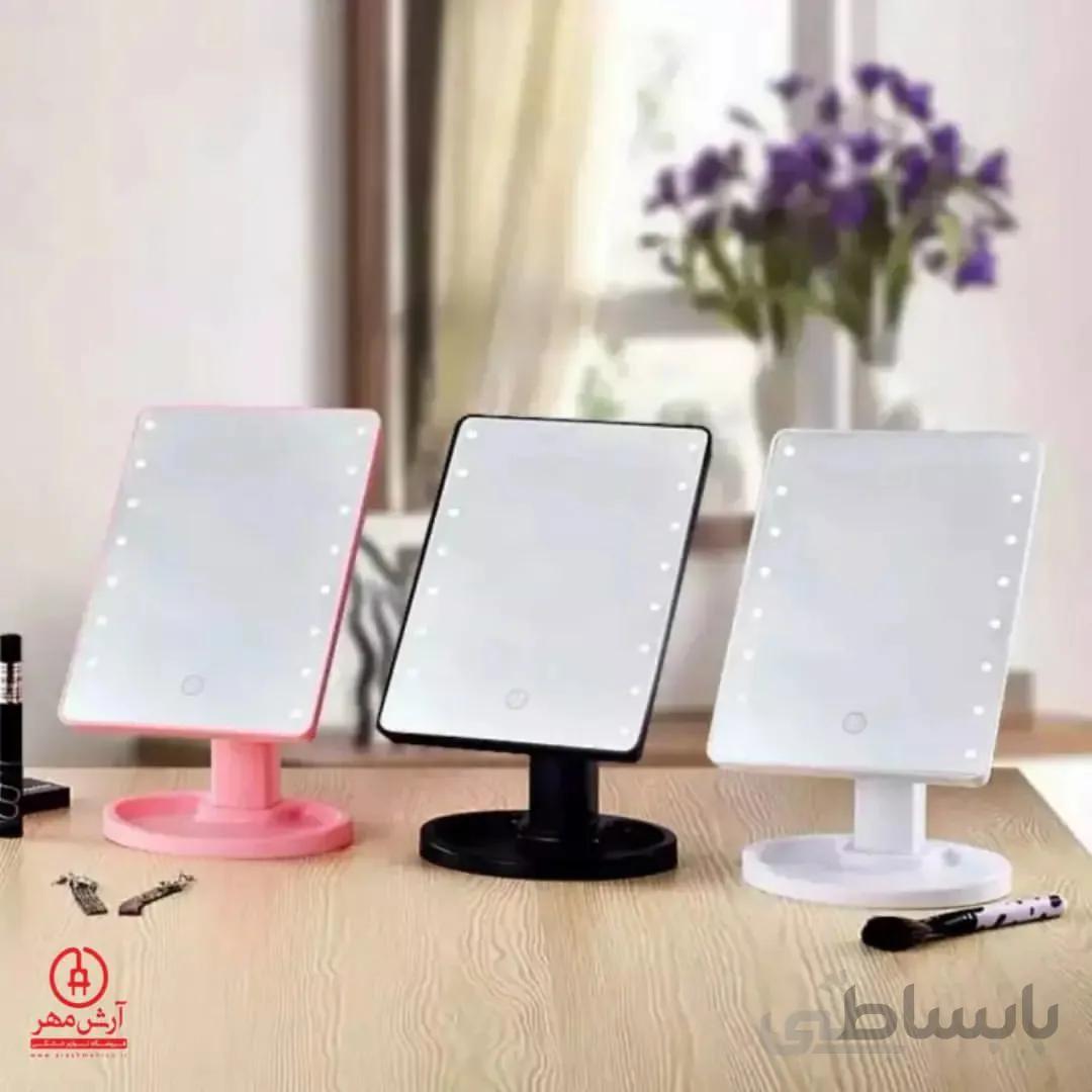 اینه ی ارایش حرفه ای با چراغ ال ای دی مشکی ا LARGE LED MIROR 16 LED 360
