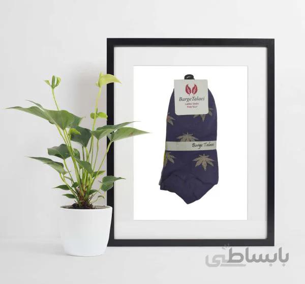 جوراب زنانه مچی Barge talaei برگ طلایی طرح برگ