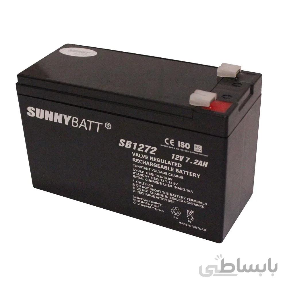 باتری خشک 12 ولت 7.2 آمپر ساعت مارکSUNNYBATT مدل SB1272