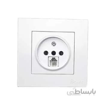 پریز تلفن دوکاره بکر مدل آسان سفید ا BEKER