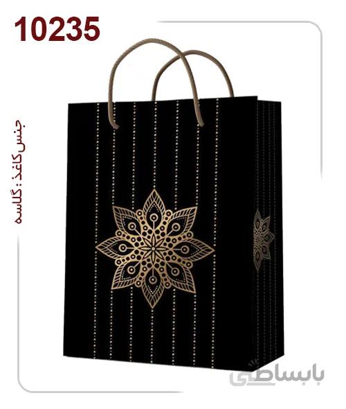 ساکدستی فانتزی مشکی با کاغذ گلاسه کد10235