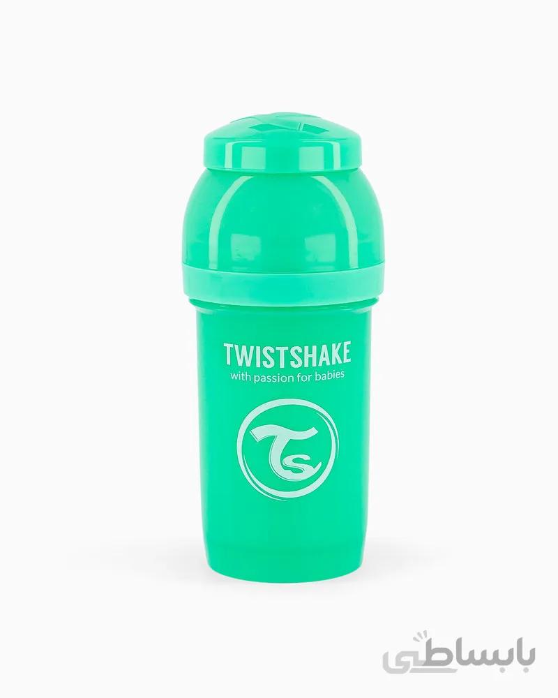 شیشه شیر 180 میل پاستل سبز تویست شیک twistshake