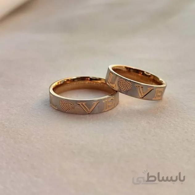 حلقه ست love (دو رنگ طلایی)