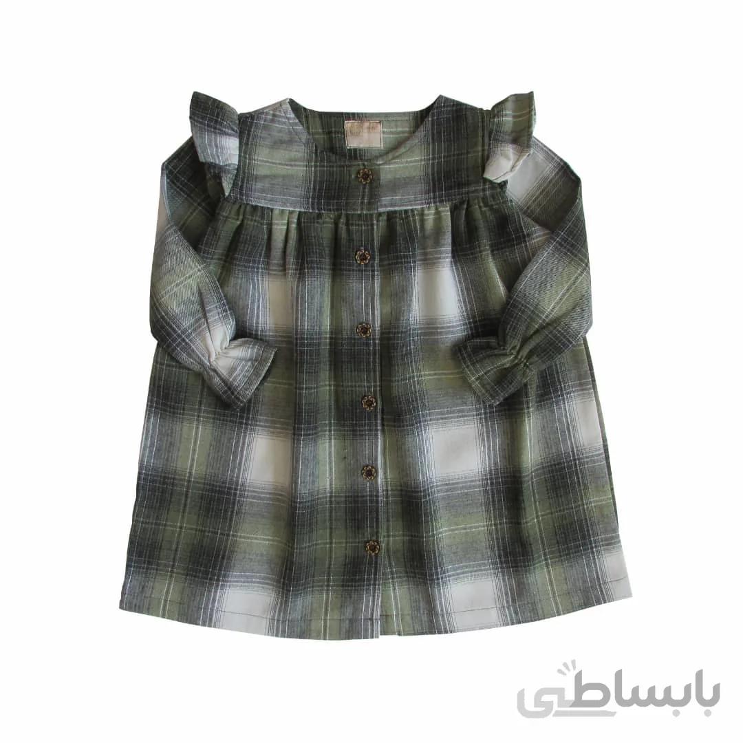 پیراهن دخترانه چهارخانه(پشمی)