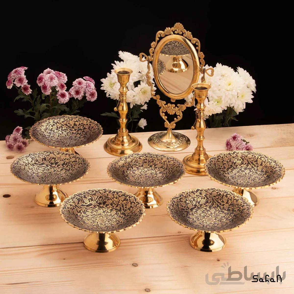 ست هفت سین برنجی میناکاری کد 104 (بدون آیینه و شمعدان)